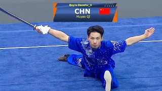 Muyao Qi 🇨🇳 🥇 9.28 score (Daoshu A) in 11th Junior Asian Wushu Championship 2023 at  China