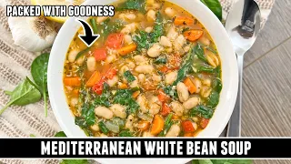 Mediterranean White Bean Soup | Heart-Healthy 30 Minute Recipe