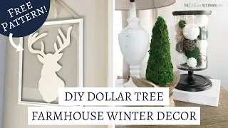 DOLLAR TREE WINTER DECOR - DIY Dollar Tree Farmhouse Winter Decor