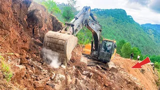 Watch Excavators Defy Gravity in Extreme Mountain Road Construction | Excavator Working Video