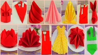 18 NAPKIN FOLD IDEAS  | How to fold a Napkin Christmas