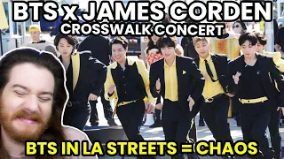 BTS: Crosswalk Concert w/ James Corden Reaction!