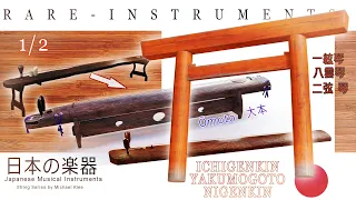 Ichigenkin 一絃琴, Yakumogoto八雲琴, Nigenkin二弦 琴 - Japanese Rare String Instruments 1/2 弦楽器