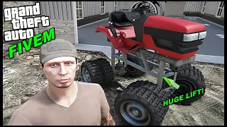 I PUT A HUGE LIFT KIT ON A LAWN MOWER! - GTA 5 ROLEPLAY - EP.16 - GTA MODS