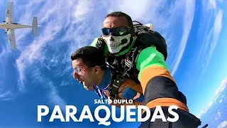 SALTO DUPLO DE PARAQUEDAS EM RESENDE - RJ COM SKY DIVE RIO E INSTRUTOR CAVEIRA