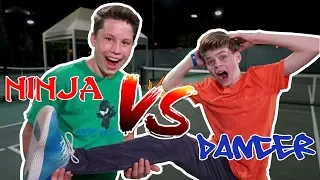 NINJA VS DANCER!  Bryton from Ninja Kidz Shows Merrick His Ninja Moves