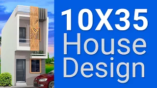 10X35 Small House design and 3d floor plan