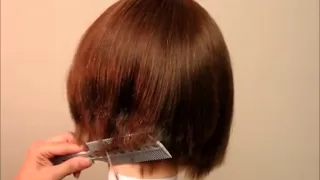 How to Cut  women's Girls' Hair A-Line Bob, Undercut Bob - Combpal Scissor Over Comb Guide Video 4