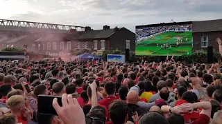 Liverpool Mo Salah penalty champions final at the Sandon pub..