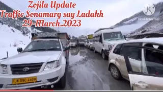 Zojila Update Today - Traffic Sonamarg say Ladakh; 29 March 2023 #zojilaupdate