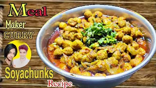 Meal Maker Curry With Marinated Sauce-Meat Substitute|Soyachunks Recipe|Soyachunks Gravy