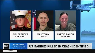 Pentagon identifies US Marines killed in Osprey crash