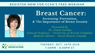 WEBINAR: Breast Cancer  Screening, Prevention & The Importance of Breast Density