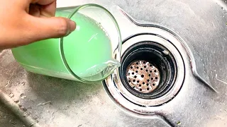 This method unclogs the drain better than using a machine. The stench disappeared