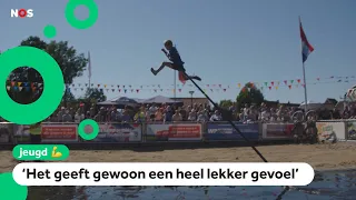 Deze kinderen zijn heel goed in fierljeppen