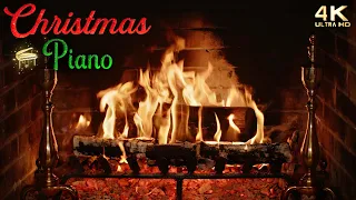 🔥 Christmas Fireplace & Relaxing Christmas Piano Music ~ Instrumental Christmas Music Ambience