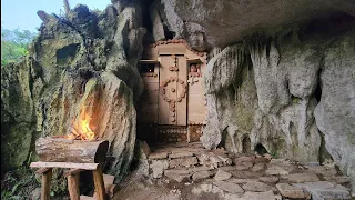 Full video: Building a house in a cave, walking alone in the bush