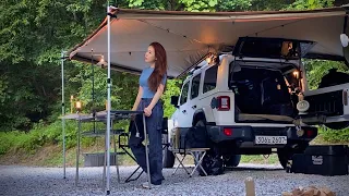 What is relaxing camping in nature that you dream? Easy and cozy Perfect  Car Camping /Jeep Wrangler