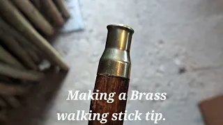 How I used Brass to make a walking stick tip. Carving a snake in a hiking stick, insurance to sell.