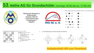 #53| Mathe AG Grundschüler | Mathe Olympiade 2022 / 2023 | 1. Stufe | Klasse 3