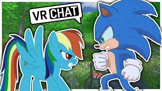 Movie Sonic Meets Rainbow Dash In VR CHAT!!