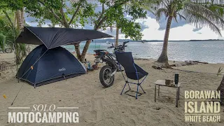 SOLO MOTOCAMPING / SILENT VLOG / BEACH / RELAXING / Outin ESPRESSO / BORAWAN ISLAND WHITE BEACH