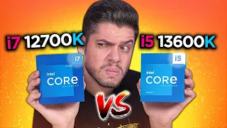 Core i5 13600K vs i7 12700K, R5 7600X e R7 5800X3D em GAMES lado a lado, TEMPERATURA e CONSUMO