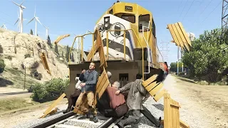 GTA 5 - Ragdolls And Crazy Falls N82. (Train Fails)