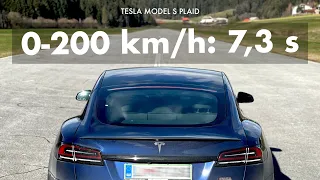 Tesla Model S Plaid: 0-200 km/h in 7,3 sec