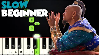 Prince Ali - Aladdin (Will Smith) | SLOW BEGINNER PIANO TUTORIAL + SHEET MUSIC by Betacustic