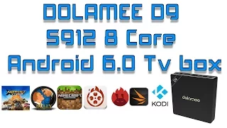 DOLAMEE D9 8 Core Android 6.0 Tv Box Unboxing , Benchmarks , Gaming , Kodi Test