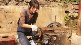 💡The genius girl repairs a diesel engine produced in 2007 and turns waste into treasure!｜Linguoer