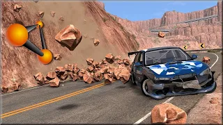 Crazy Rockslide Crashes #1 – BeamNG Drive | Brogans production