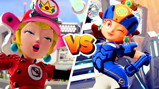 Mario Strikers Battle League - Peach & Mario Vs Daisy & Luigi - (Hard CPU) Gameplay