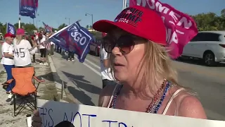 Trump supporters gather outside Mar-a-Lago