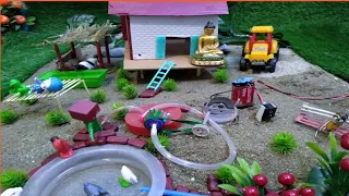 mini tractor making water pump science project||diy how to make cow shed|house of animals