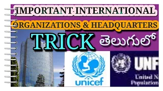 Important International Organizations and their Head Quarters Tricks In Telugu by gk guruji telugu