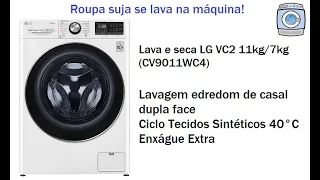 Lava e seca LG VC2 AI DD 11kg/7kg (CV9011WC4) - Lavagem edredom de casal dupla face