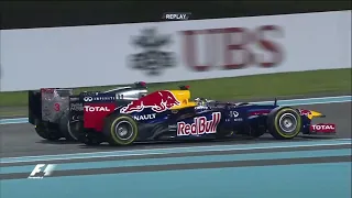 Sebastian Vettel overtake on Jenson Button Abu Dhabi GP 2012