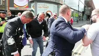 Protester throws milkshake on Brexit Party leader