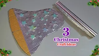 Economical 3 Christmas Decoration with Aluminium Foil | DIY Christmas craft idea🎄155