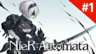 Nier Automata (2B) Прохождение Часть 1 (Русский перевод) PC.