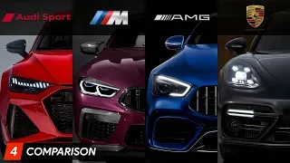 Audi RS7 Vs BMW M8 Gran Coupe Vs Mercedes AMG GT 63 S Vs Porsche Panamera Turbo | Aircar