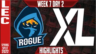 RGE vs XL Highlights | LEC Spring 2022 W7D2 | Rogue vs Excel Esports