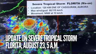 Update on Severe Tropical Storm Florita, August 23, 5 a.m.