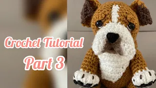 English Bulldog Crochet Tutorial Part 3/ Ganchillo. Voz en español / English subtitles.