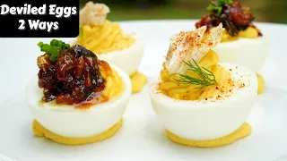 Deviled Eggs 2 Ways | Jalapeno Bacon Jam & Crab Stuffed Deviled Eggs