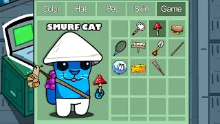 Smurf Cat in Among Us ◉ funny animation - 1000 iQ impostor