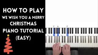 Easy Piano Tutorial: We Wish You A Merry Christmas (slow)