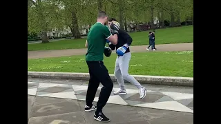 Park boxing light sparring